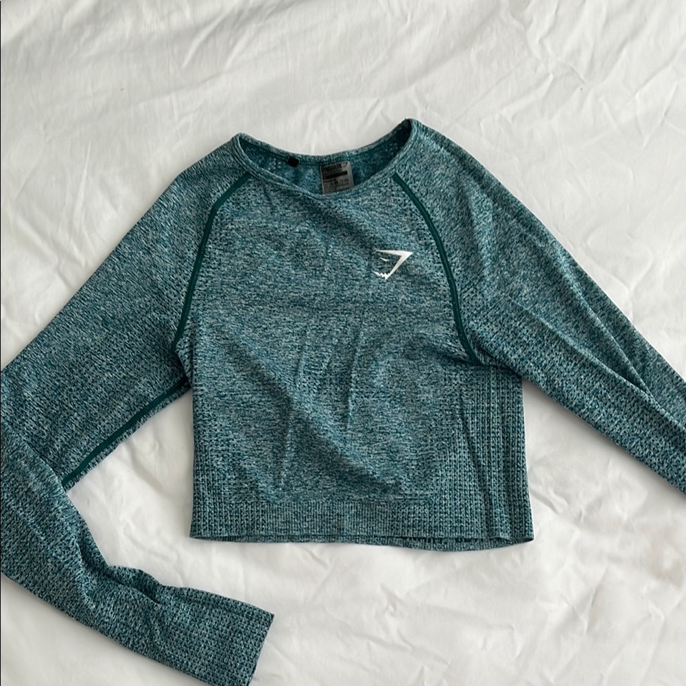 Gymshark Teal Long Sleeve Crop Top